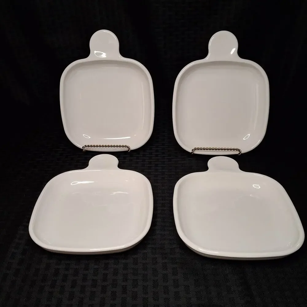 Lot of 4 Corning Ware GRAB-IT Plate Sandwich Lunch Snack Set P-185-B Square